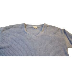 Hippie Rose Fuzzy Cropped Sweater Purple V Neck Super Soft Comfy L Designer